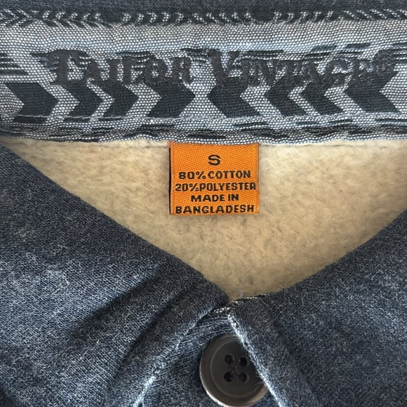 Taylor Vintage PUREtec cool® Sherpa Fleece Shirt Jacket in Navy Heather Sz S NWT - Picture 6 of 9